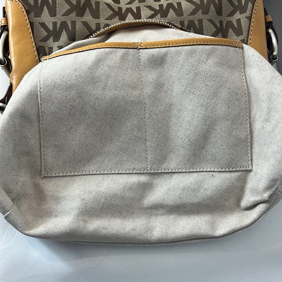 Michael Kors Brookville Large Signature Hobo Bag Purse with Yellow Leather - Picture 11 of 16